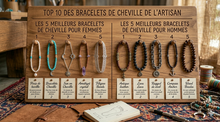 Top 10 bracelets de cheville 2026 : la sélection complète femme et homme