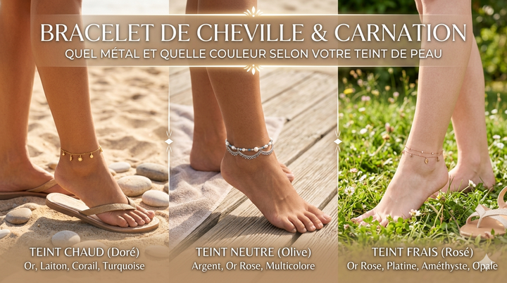 Bracelet de cheville et carnation : quel métal et quelle couleur selon votre teint de peau