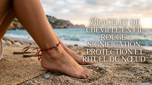 Bracelet de cheville en fil rouge : signification, protection et rituel du noeud