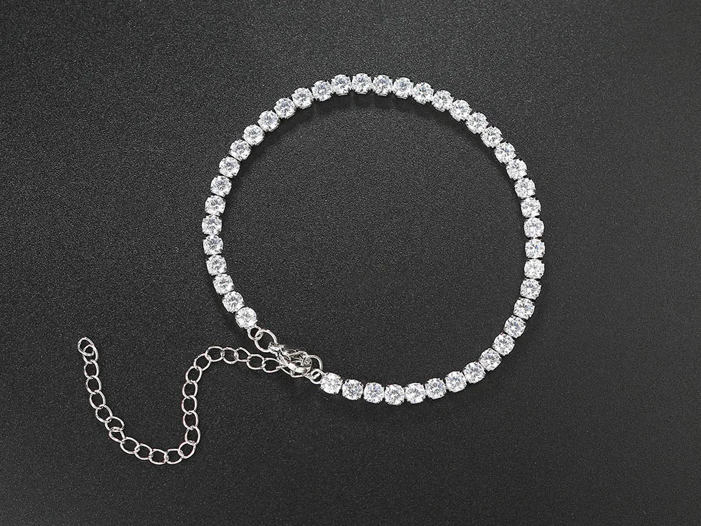 Bracelet de Cheville Élégant en Strass Frangé
