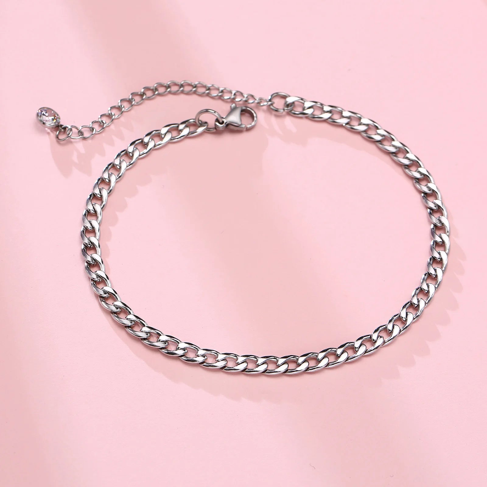 Bracelet de Cheville Homme Acier avec Croix