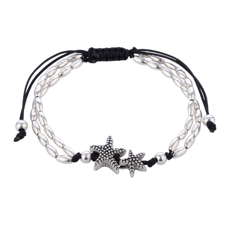 Bracelet de Cheville Tissé avec Etoile de Mer