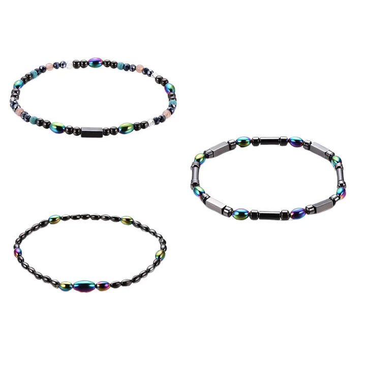 Bracelet de Cheville en Perles Multi-Rangs en Hématite