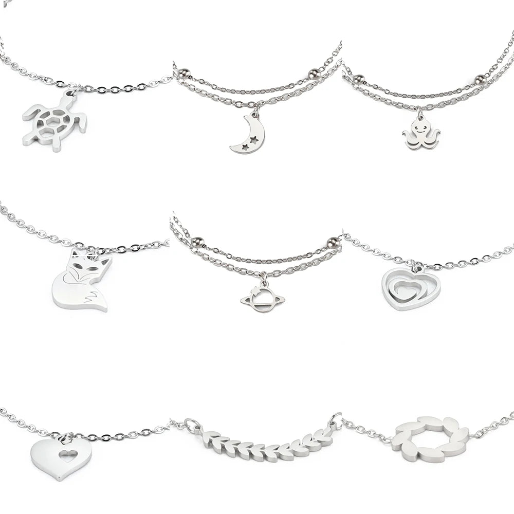 Bracelet de Cheville Cœur Acier Inoxydable – Waterproof