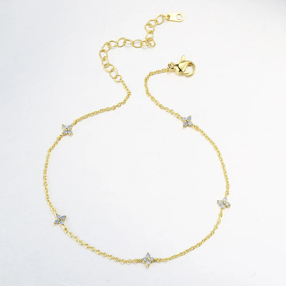 Four-Leaf Clover Ankle Bracelet
