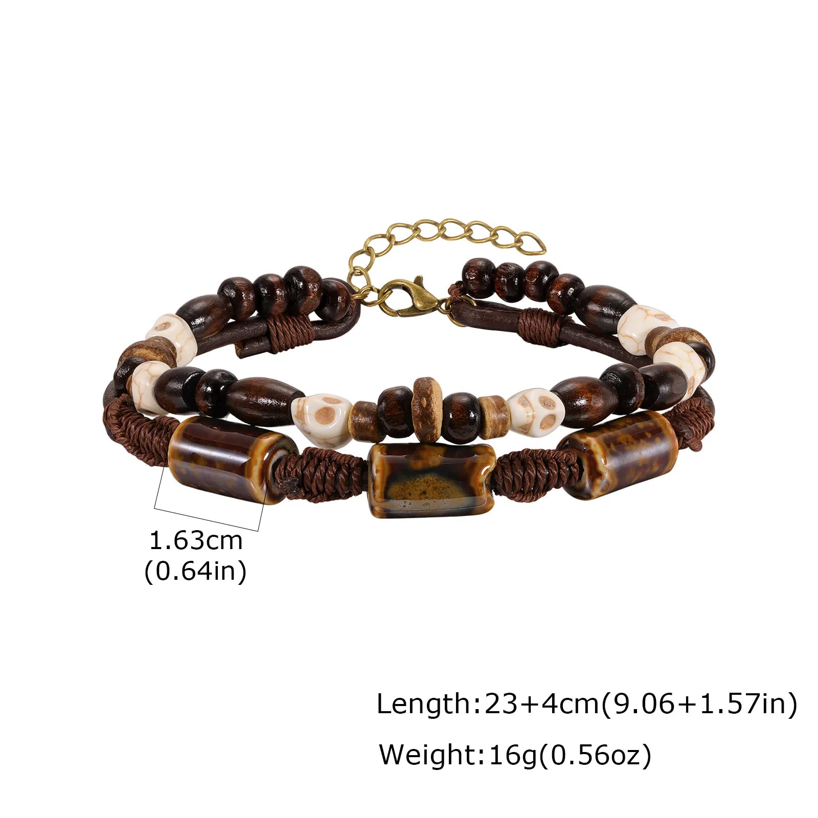Bracelet de Cheville Homme Vintage en Perles de Coco