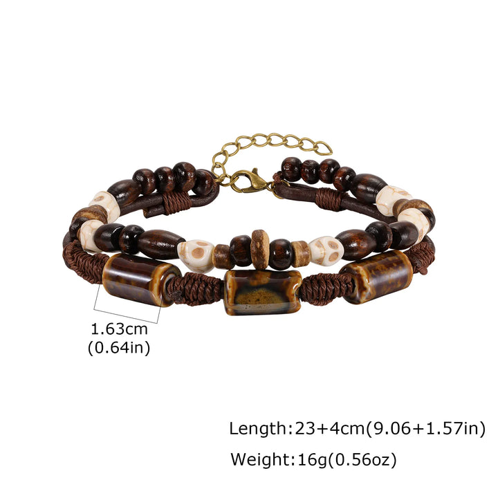 Men's Vintage Coconut Bead Ankle Bracelet