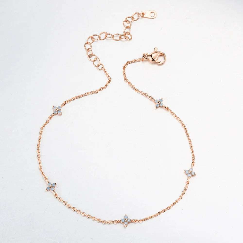 Four-Leaf Clover Ankle Bracelet