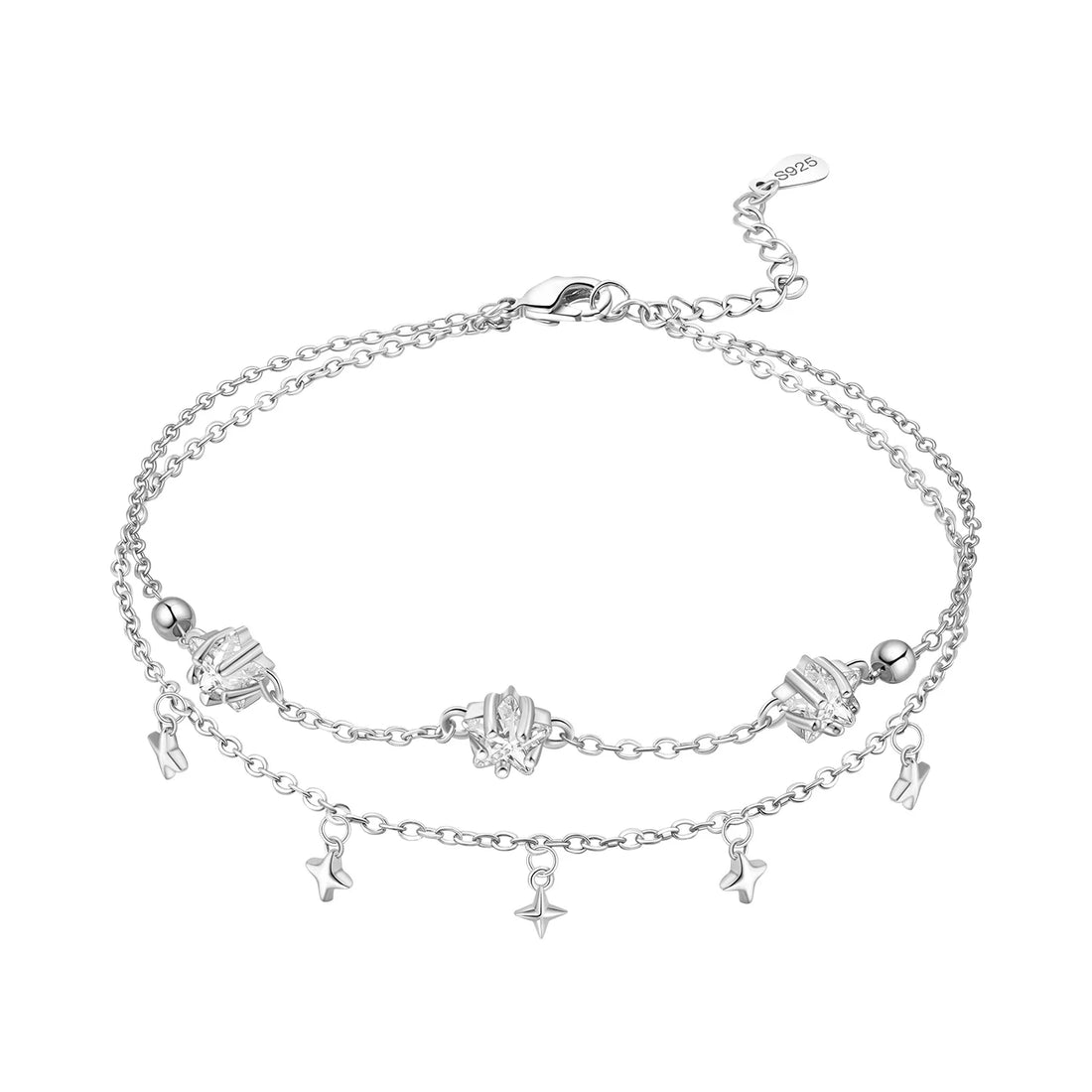 Chaîne de Cheville Argent 925 Cœur Ajouré – Finesse Sterling