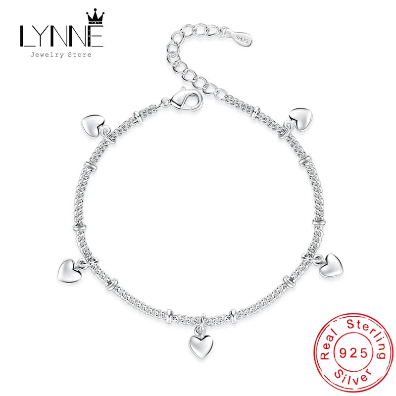 Chaîne de Cheville Argent 925 à Pendentif Cœur – Élégante