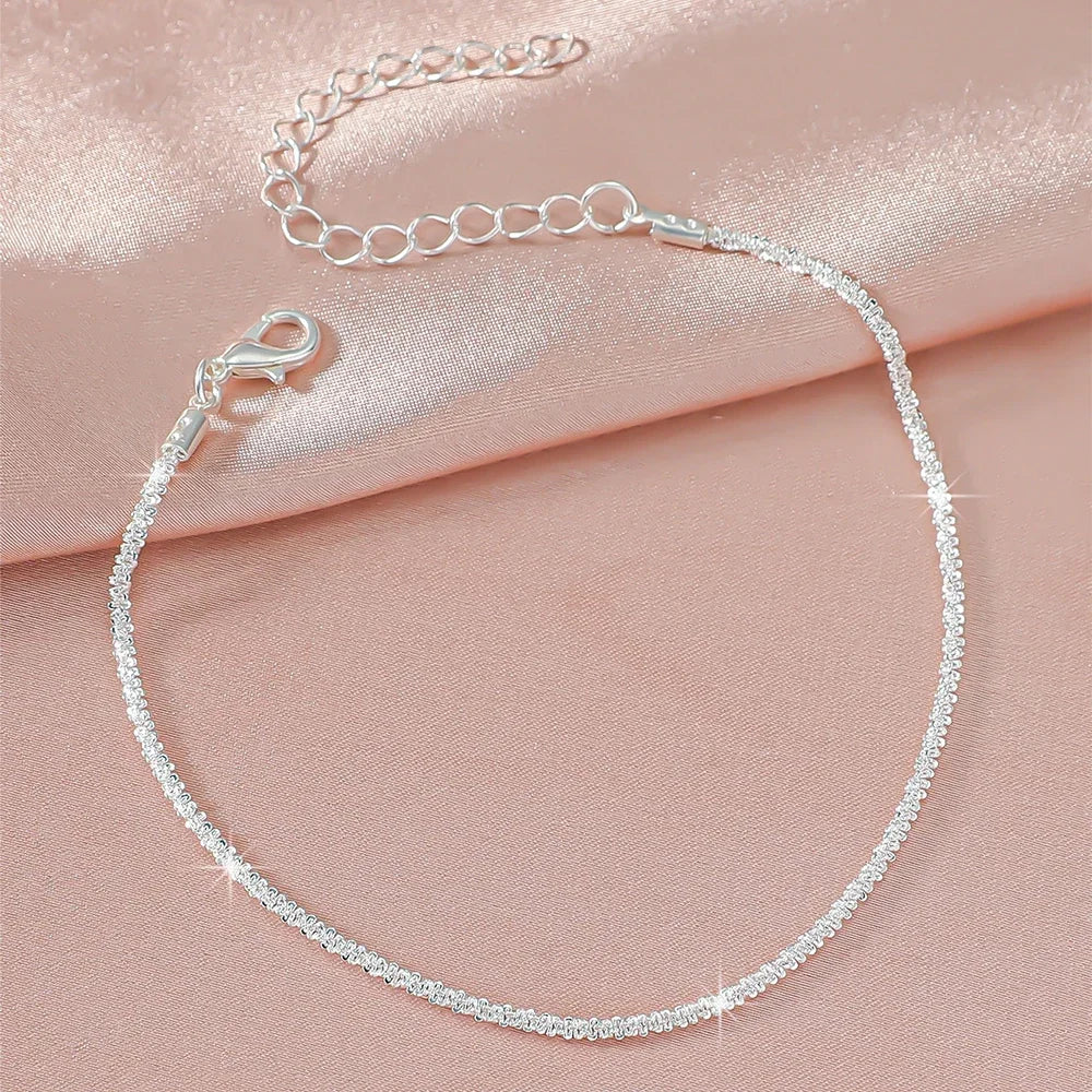 Chic Shiny Green Stone Ankle Bracelet