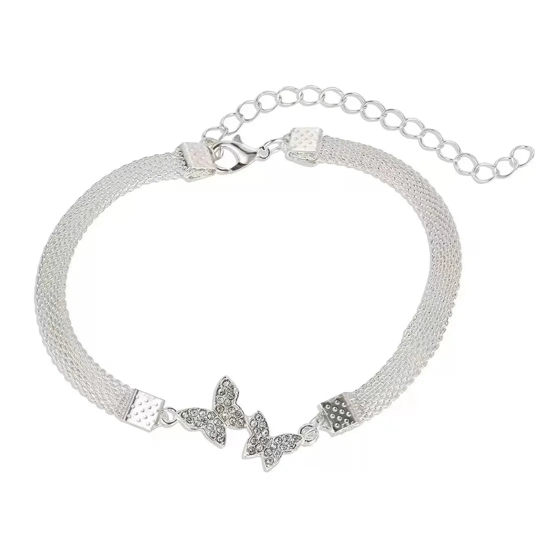 Women's Stainless Steel Infinity Symbol Ankle Bracelet with Rhinestones
