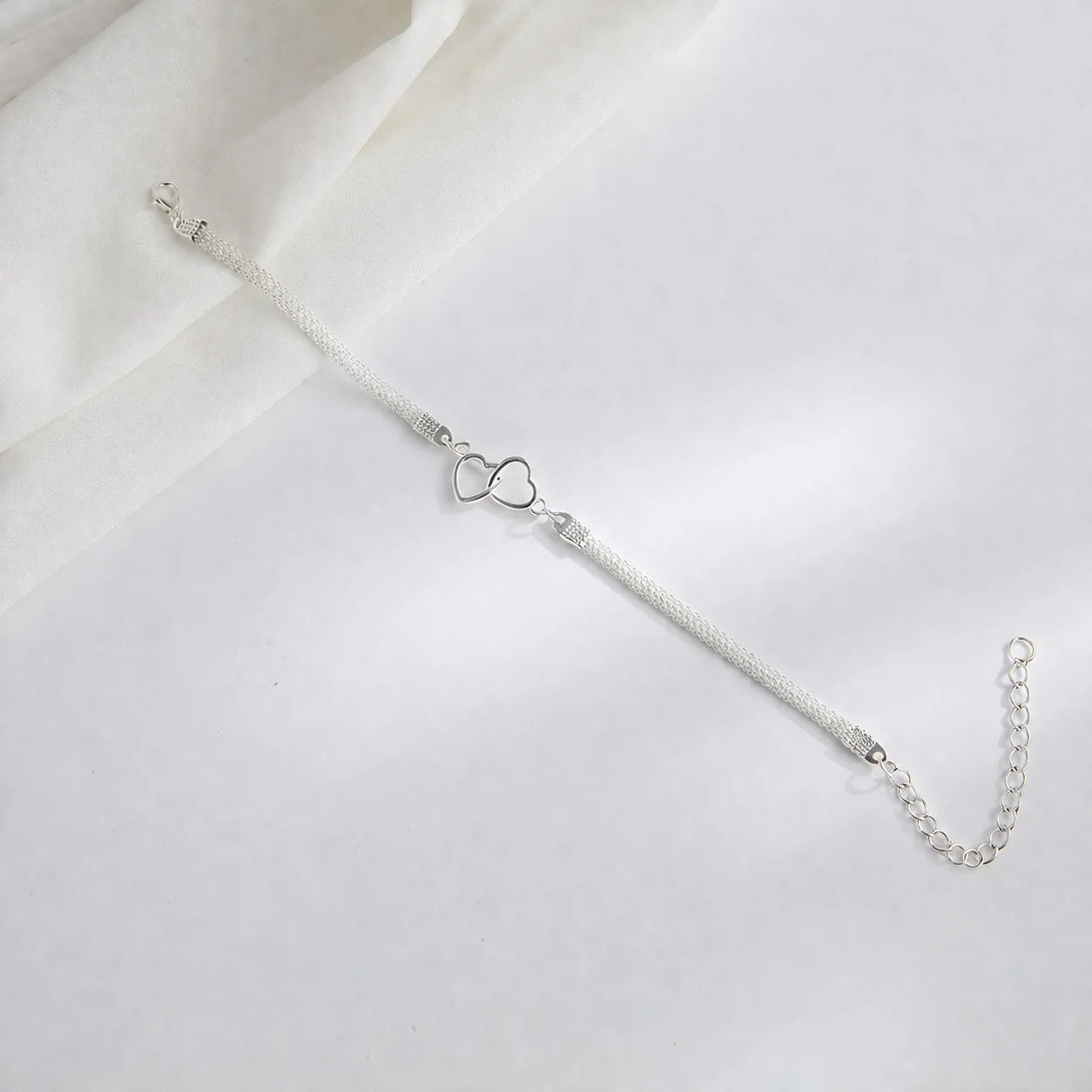 Chaîne de Cheville Cœur Argent 925 – Pendentif Délicat Femme