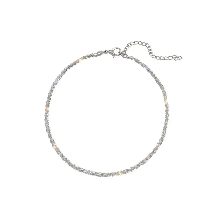 Chaîne de Cheville Simple en Argent 925 avec Oxyde de Zirconium