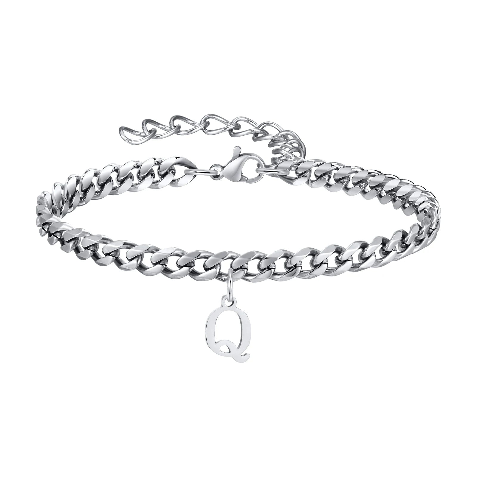 Chaîne de Cheville en Acier Pendentif Lettre