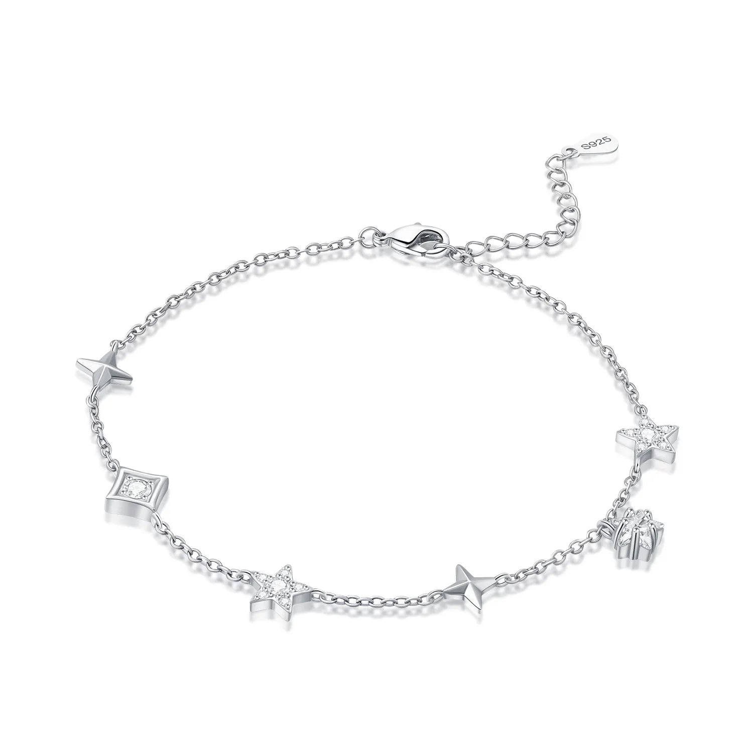 Chaîne de Cheville Argent 925 Cœur Ajouré – Finesse Sterling