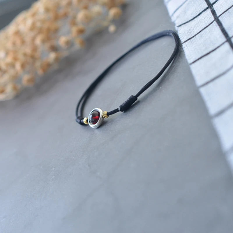 Yellow and Red Chinese Style Woven Ankle Bracelet