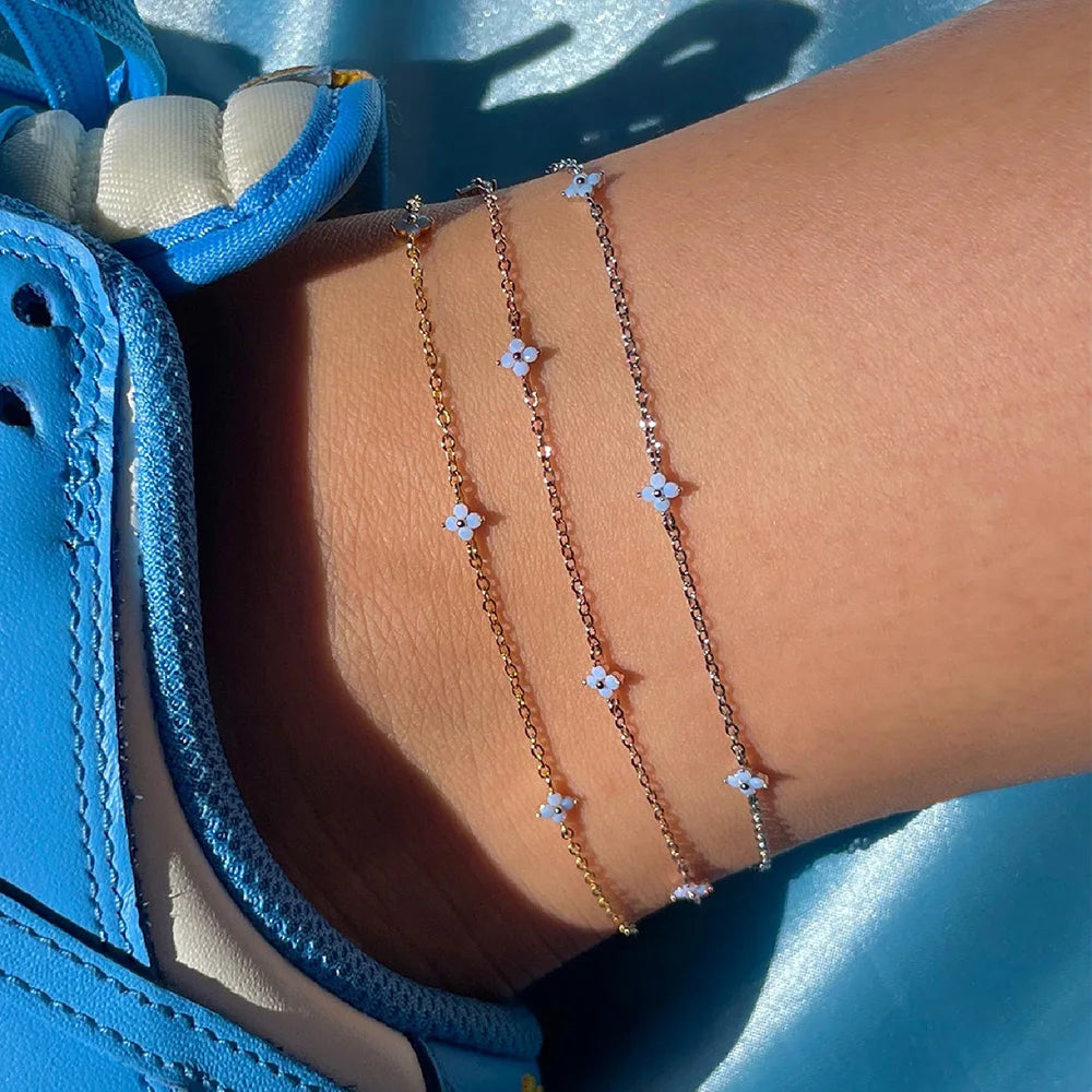 Four-Leaf Clover Ankle Bracelet