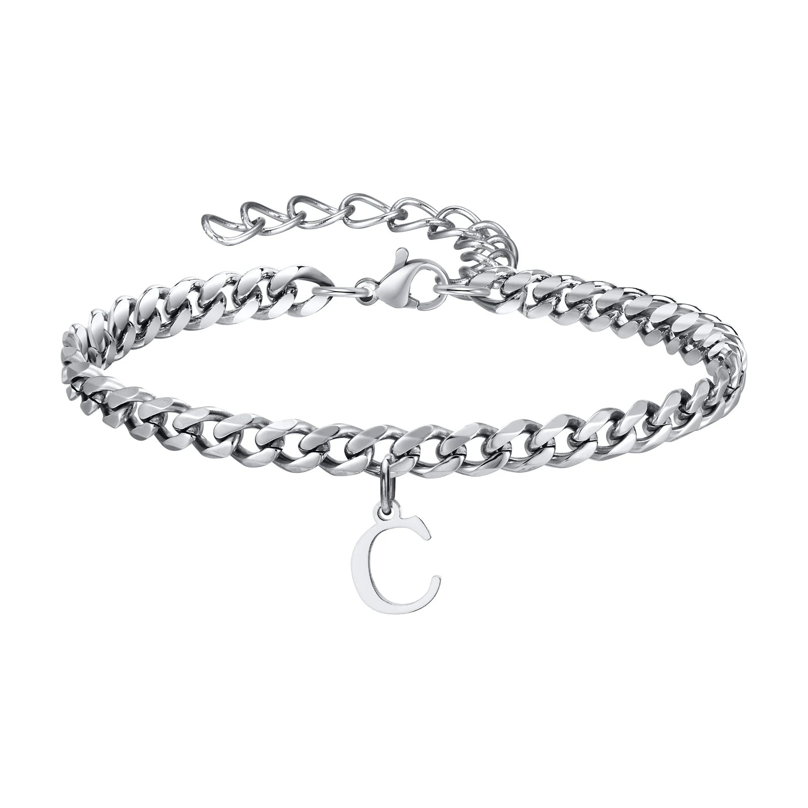 Chaîne de Cheville en Acier Pendentif Lettre