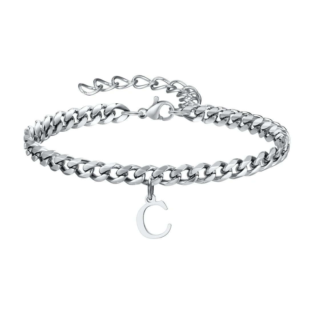 Chaîne de Cheville en Acier Pendentif Lettre