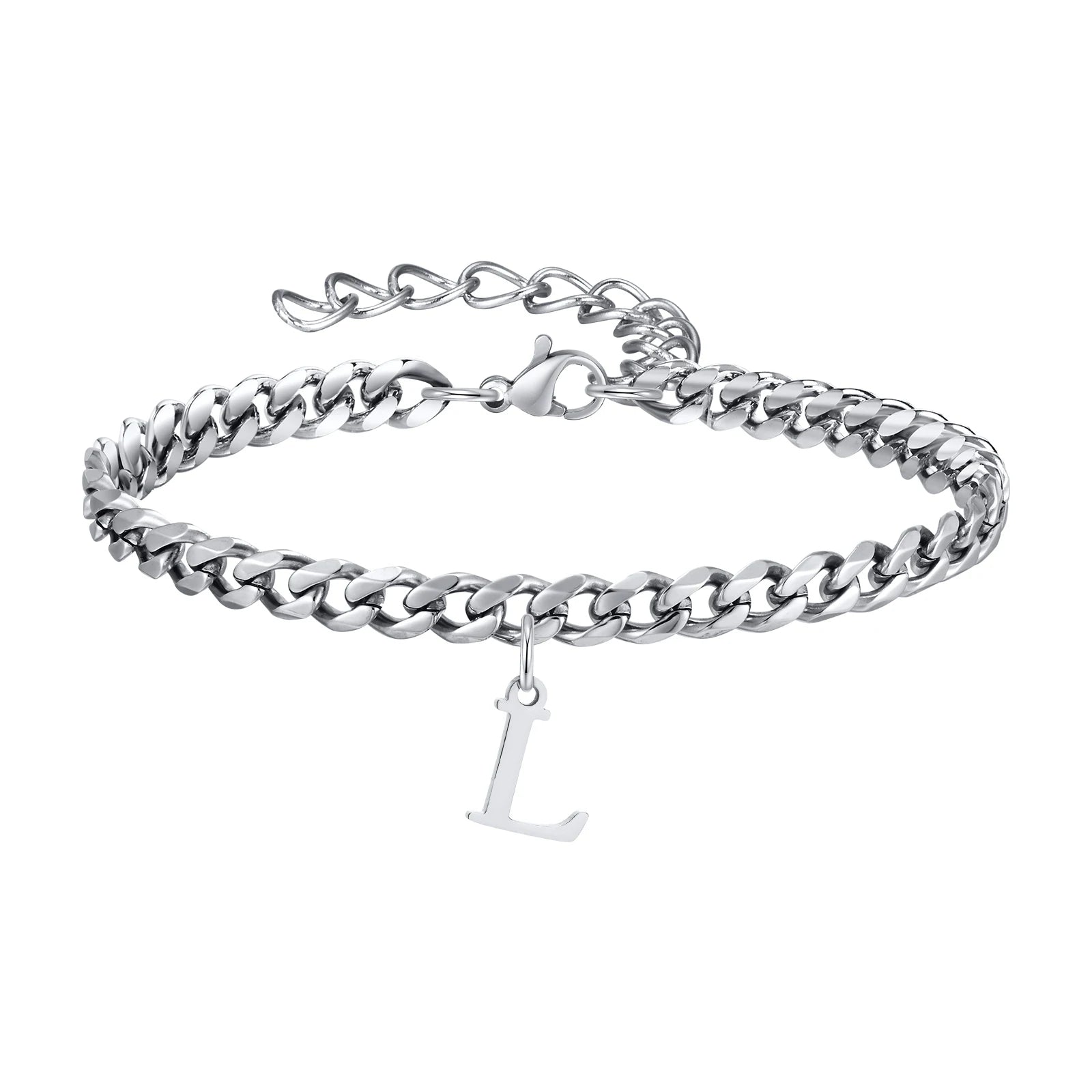Chaîne de Cheville en Acier Pendentif Lettre