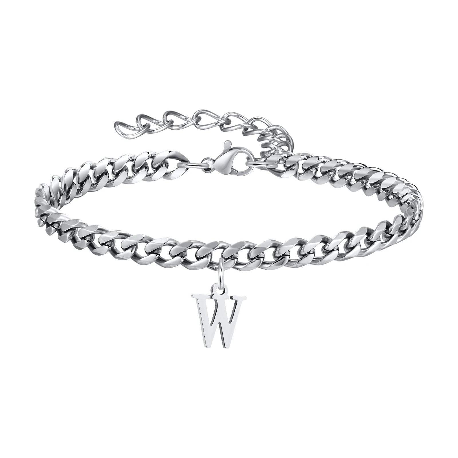 Chaîne de Cheville en Acier Pendentif Lettre
