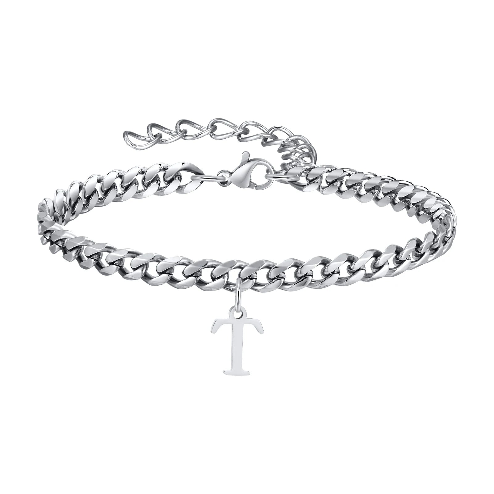 Chaîne de Cheville en Acier Pendentif Lettre