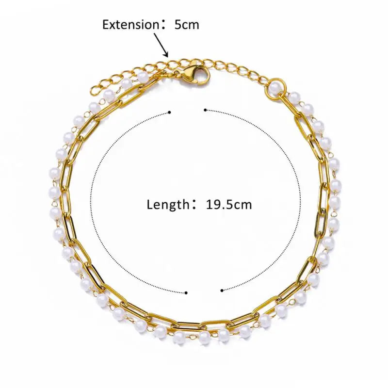 Chaîne de Cheville Dorée avec Croix et Pierres Zirconium