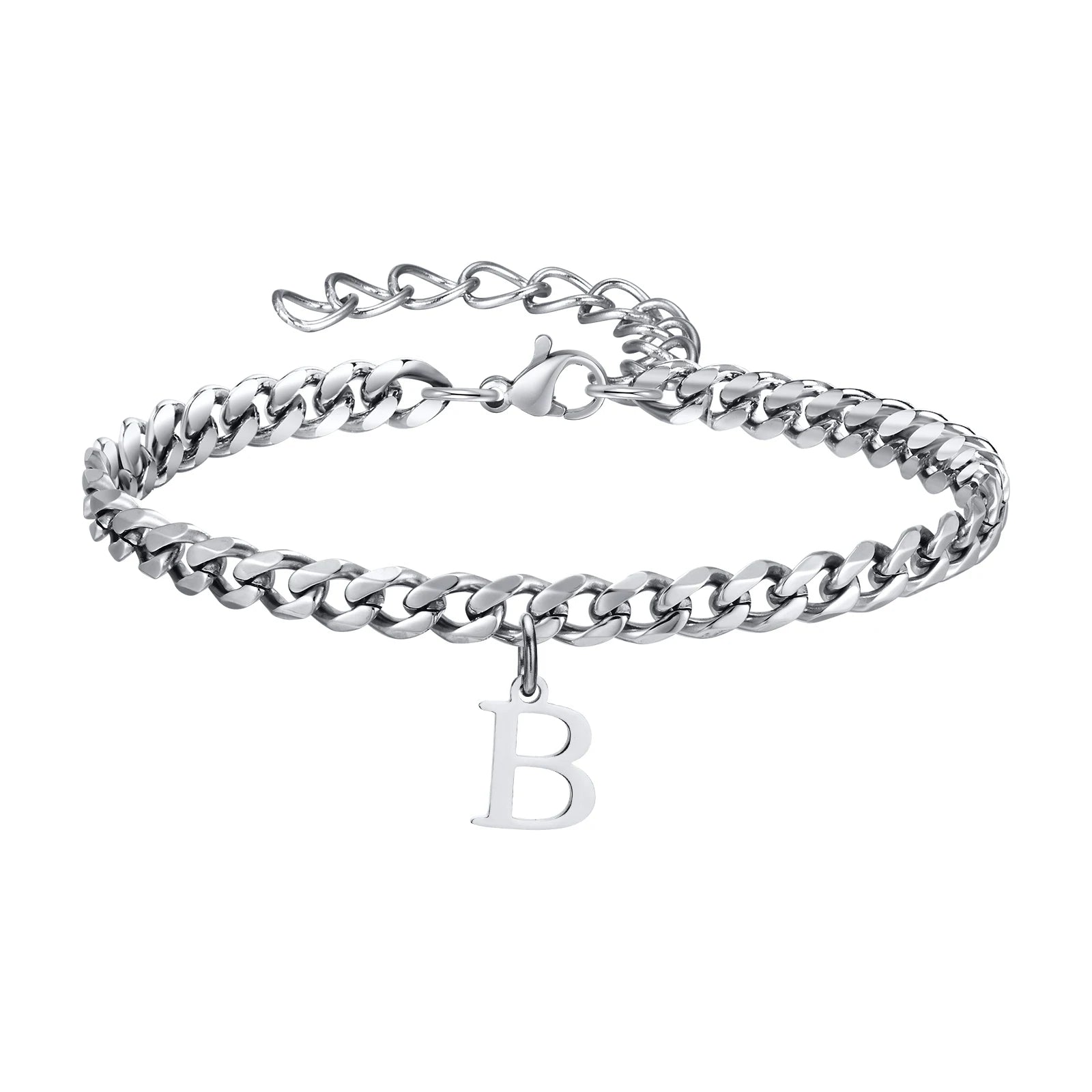 Chaîne de Cheville en Acier Pendentif Lettre