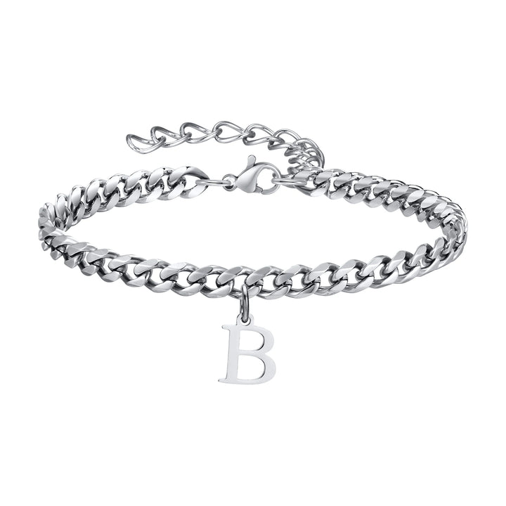 Chaîne de Cheville en Acier Pendentif Lettre