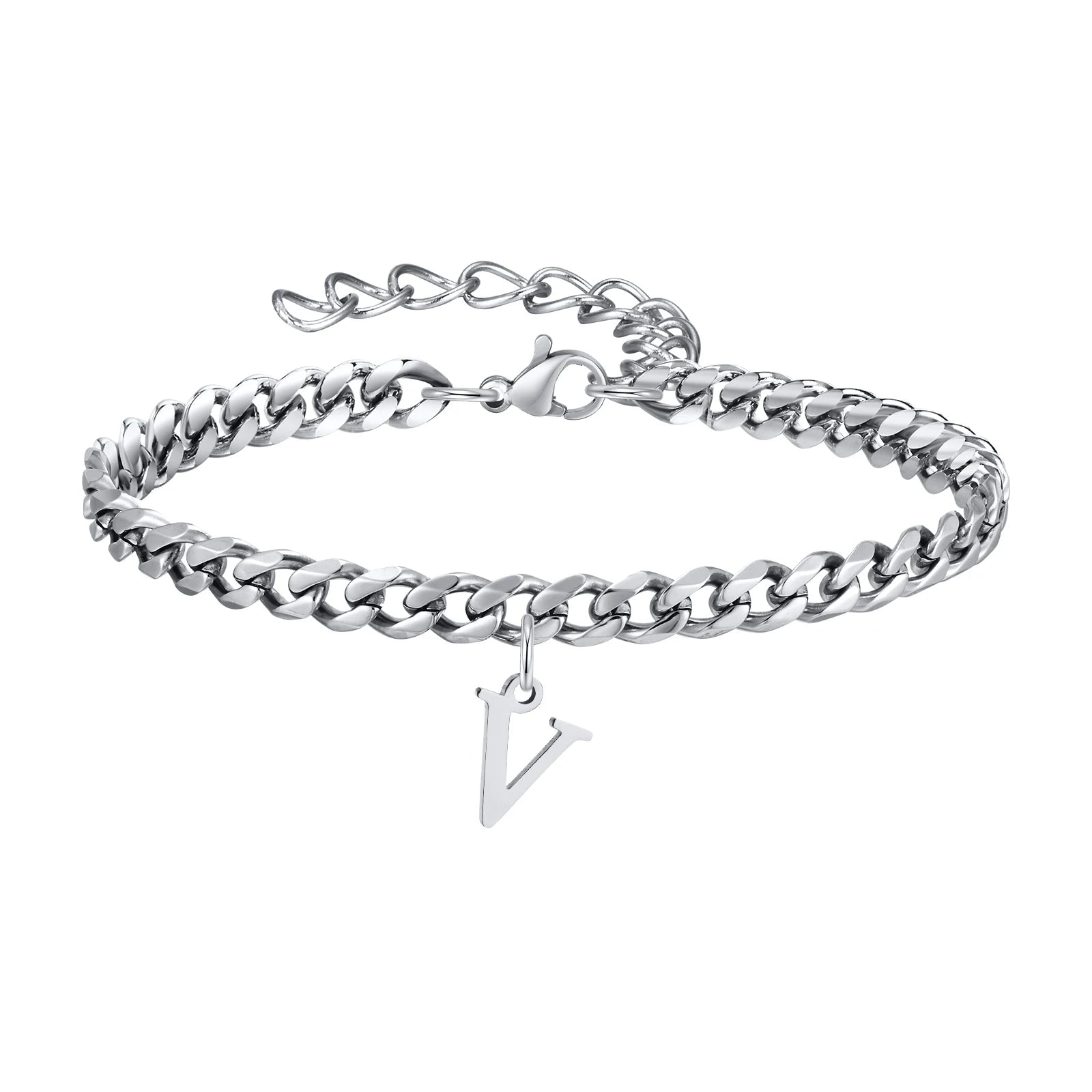 Chaîne de Cheville en Acier Pendentif Lettre
