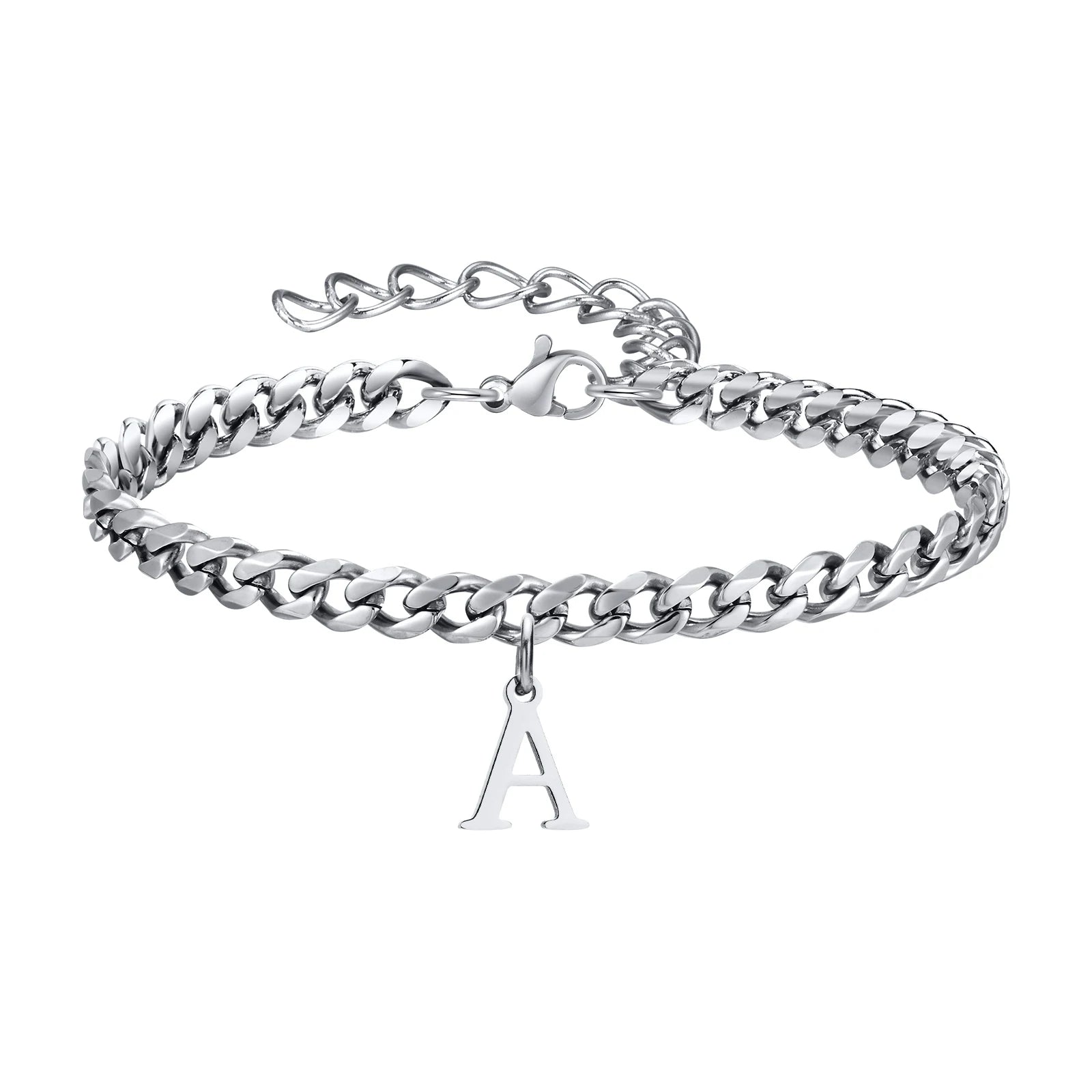 Chaîne de Cheville en Acier Pendentif Lettre