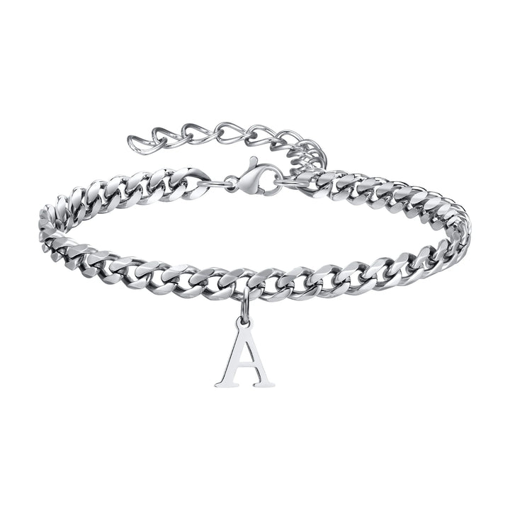 Chaîne de Cheville en Acier Pendentif Lettre