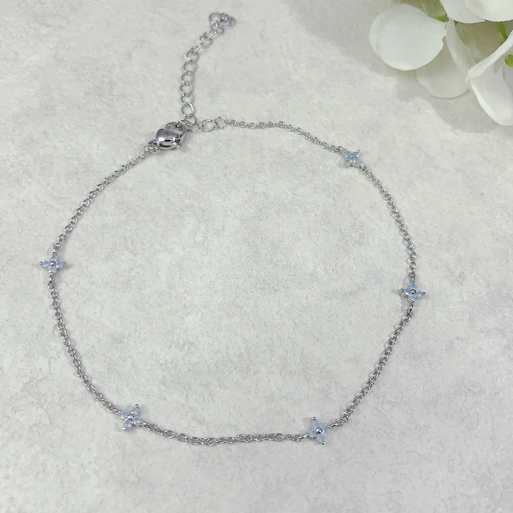 Four-Leaf Clover Ankle Bracelet