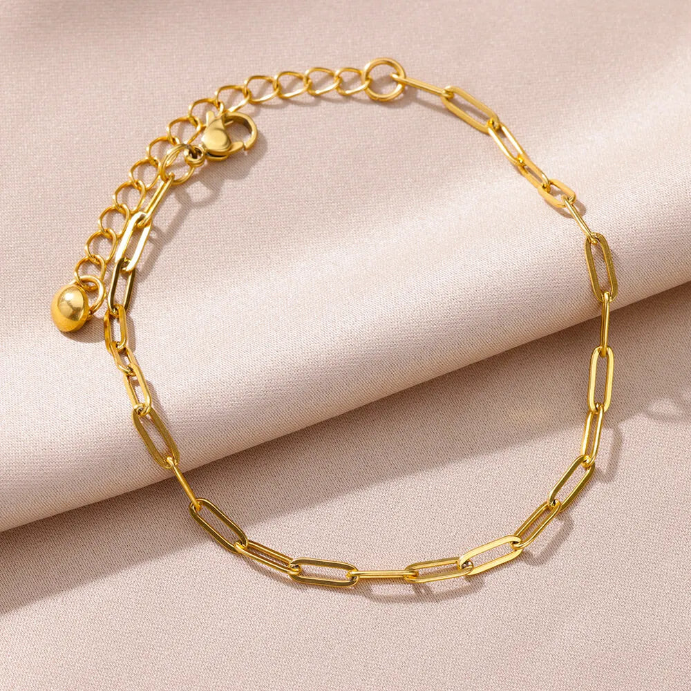 Chaîne de Cheville Dorée avec Croix et Pierres Zirconium
