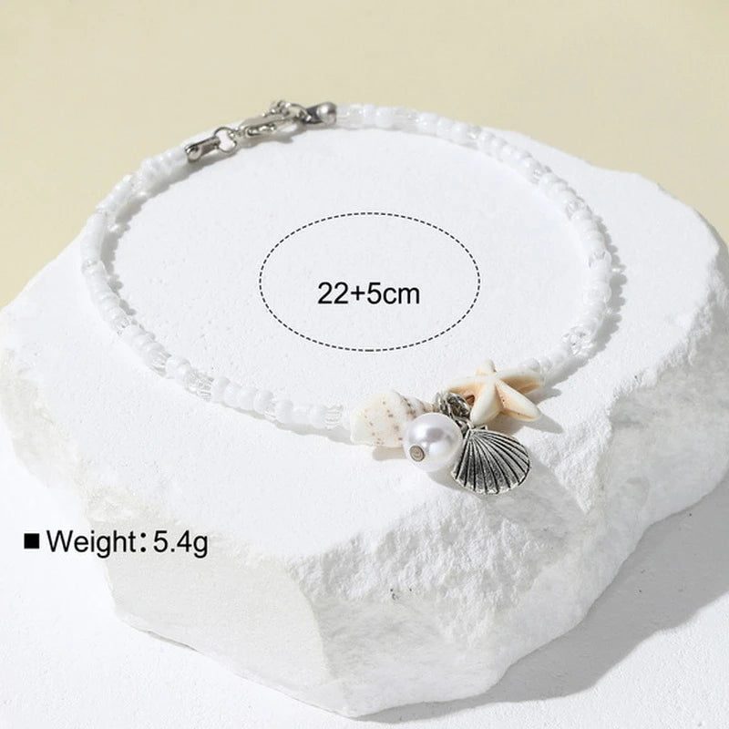 Bracelet de Cheville en Perles Etoile de Mer