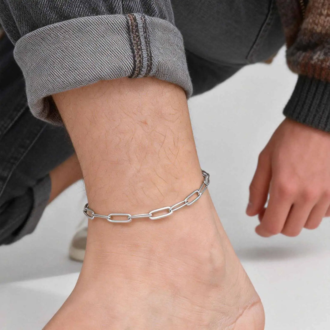 Men's Waterproof Stainless Steel Ankle Bracelet