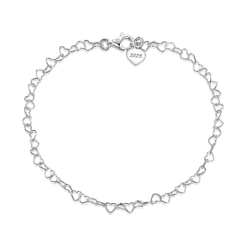Chaîne de Cheville Coeur en Argent 925