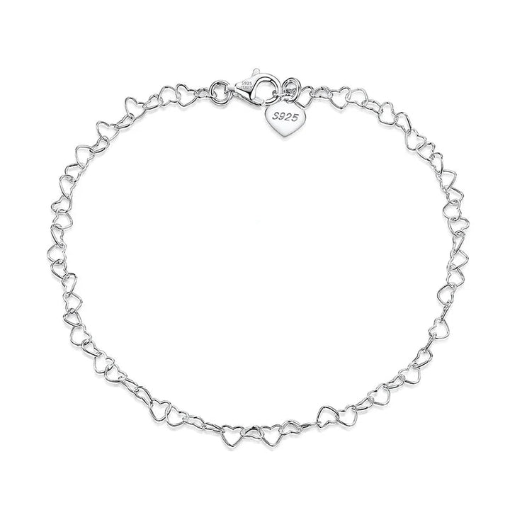 Chaîne de Cheville Coeur en Argent 925