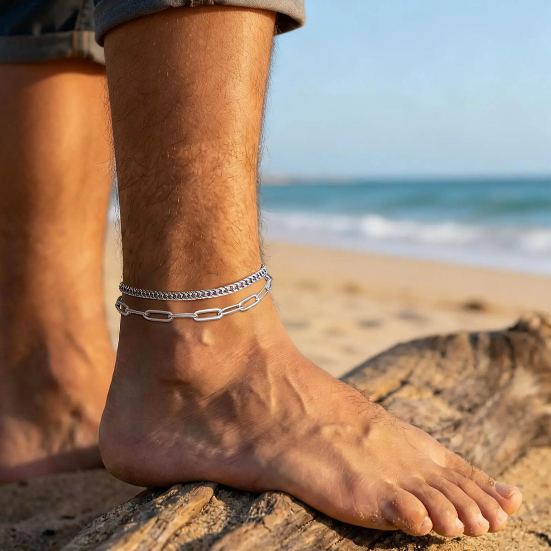 Men's Waterproof Stainless Steel Ankle Bracelet