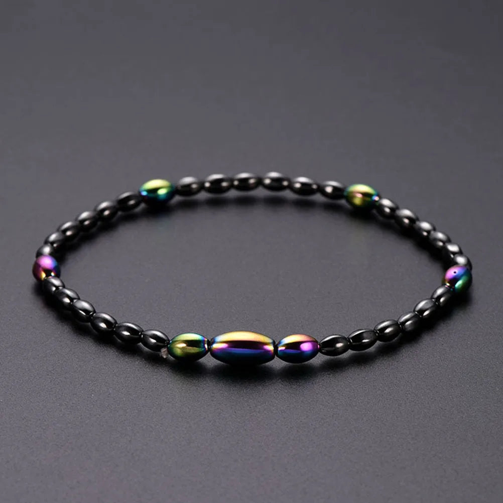 Bracelet de Cheville en Perles Multi-Rangs en Hématite