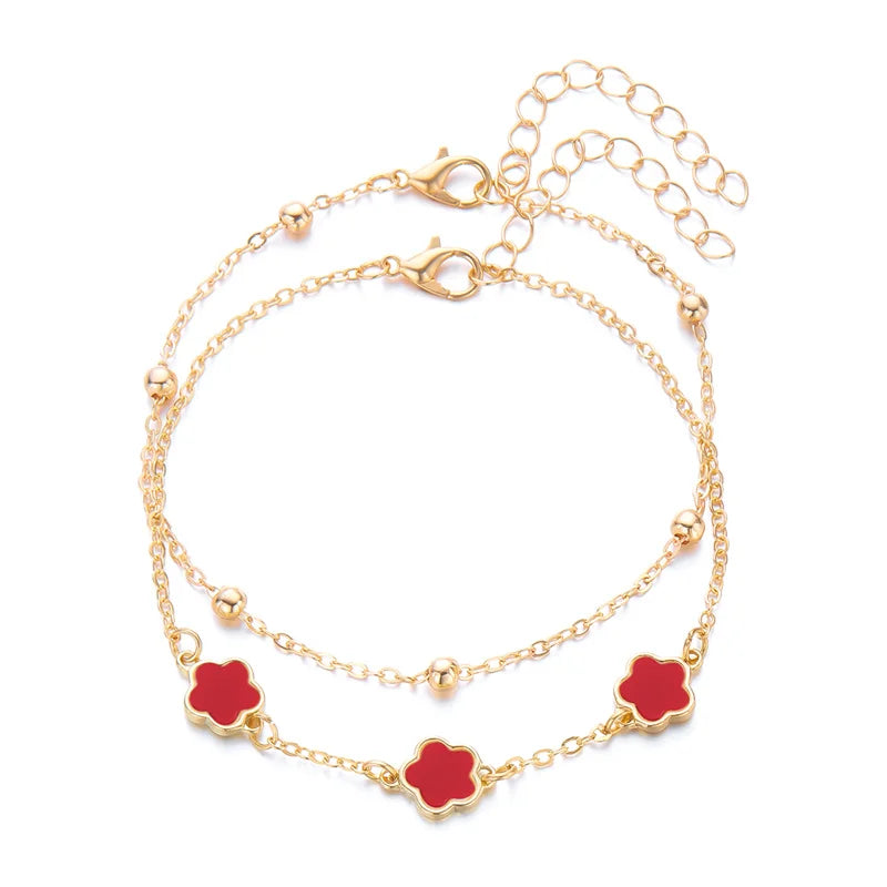 Gold Plated Daisy Ankle Bracelet