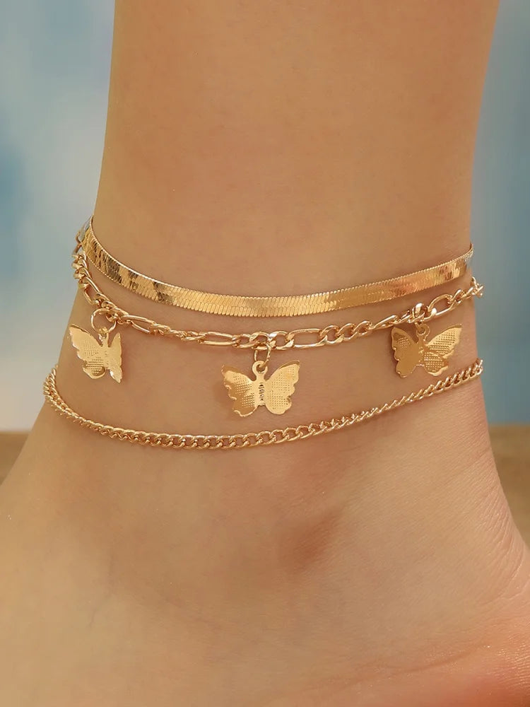 Women's Stainless Steel Infinity Symbol Ankle Bracelet with Rhinestones