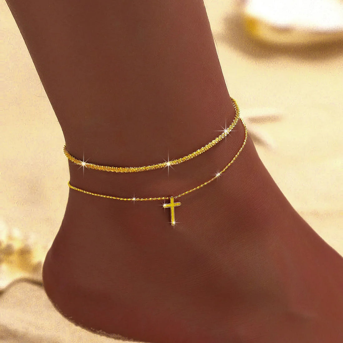 Gold Ankle Chain Light and Refined