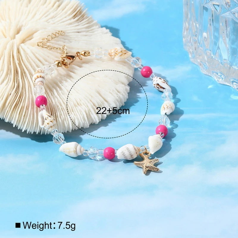 Bracelet de Cheville en Perles Etoile de Mer