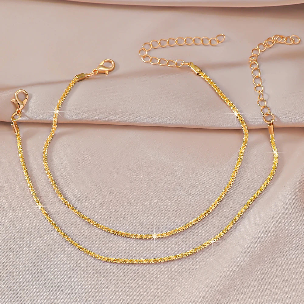 Gold Ankle Chain Light and Refined