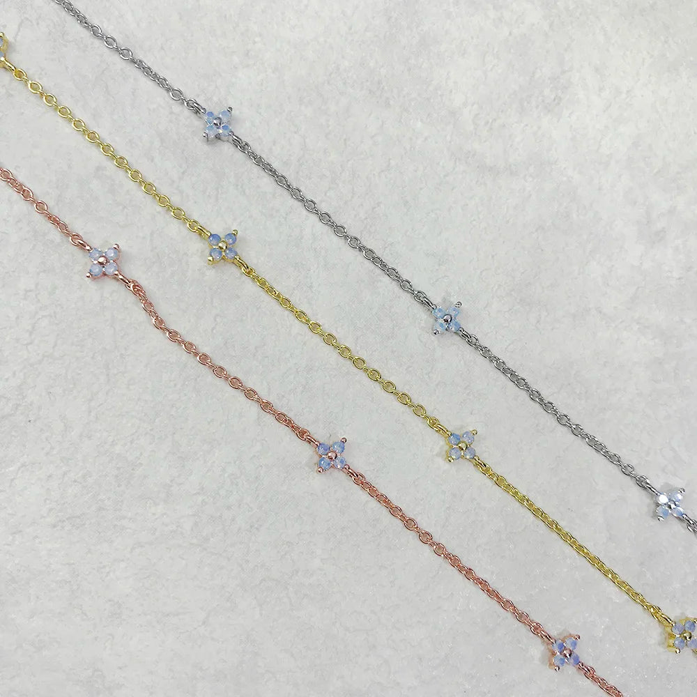 Four-Leaf Clover Ankle Bracelet