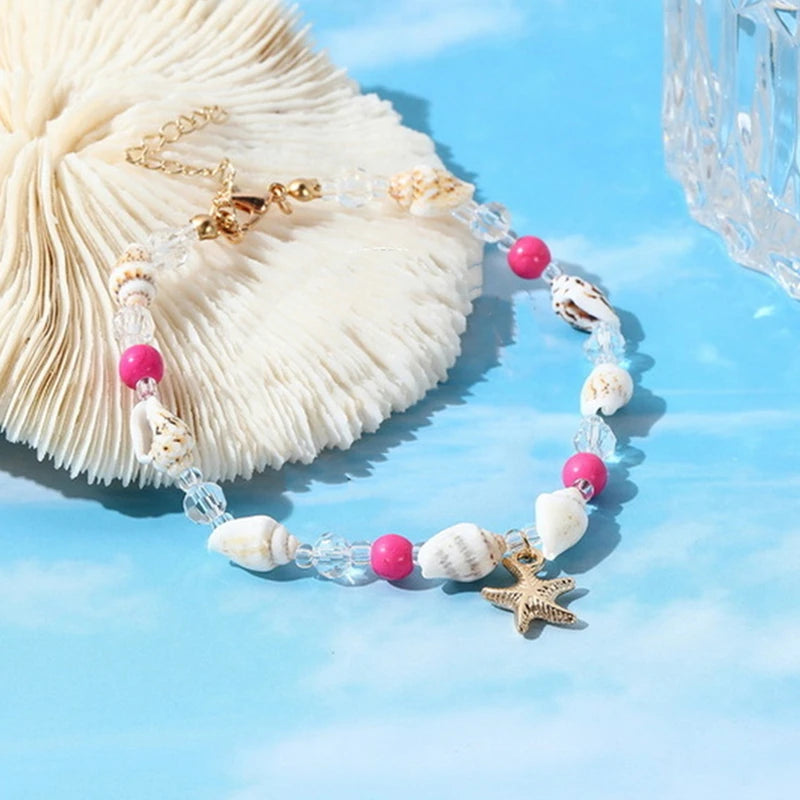 Bracelet de Cheville en Perles Etoile de Mer