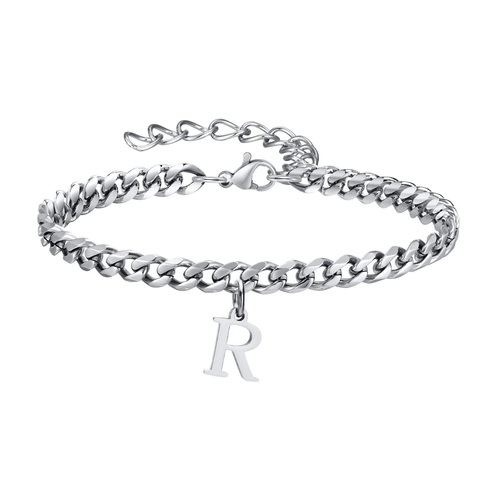 Chaîne de Cheville en Acier Pendentif Lettre