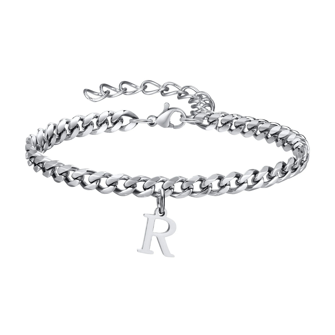 Chaîne de Cheville en Acier Pendentif Lettre